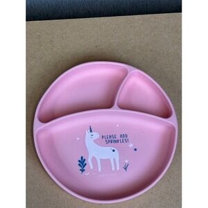 Stephen Joseph Pink Unicorn Silicone Suction Divided Plate Please Add Sprinkles